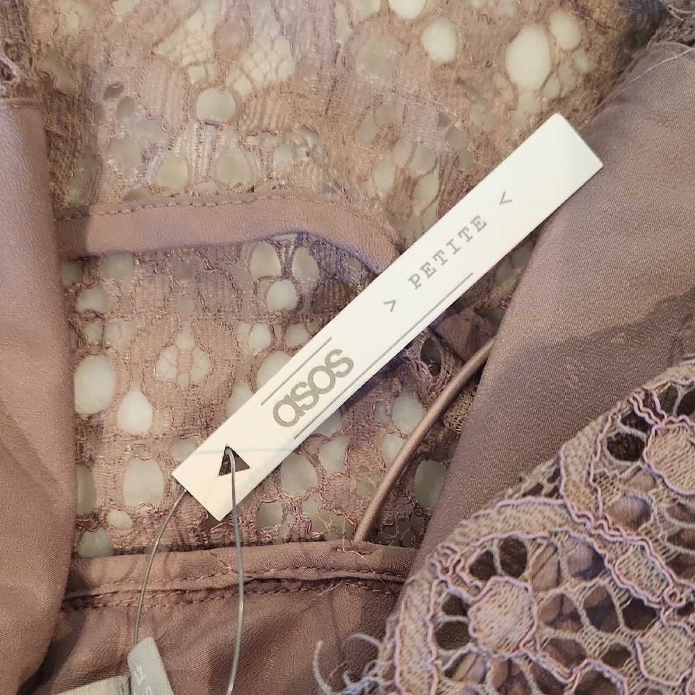 ASOS Lace Mini Dress in Dusty Pink - Picture 8 of 8